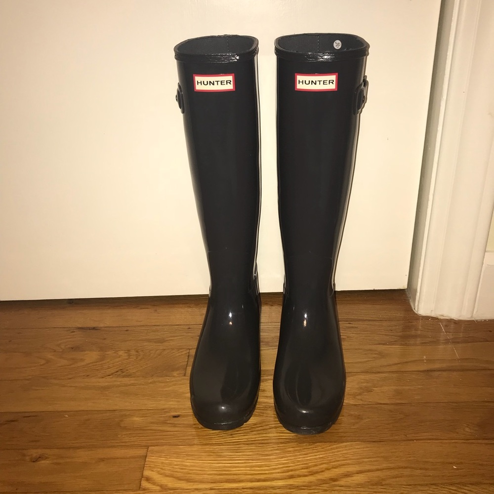 Gray Gloss Refined Hunter Boots